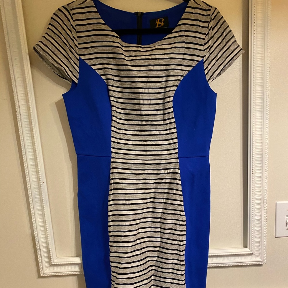Black and white striped shift dress from Anthro